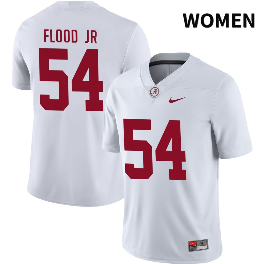 Alabama Crimson Tide Women's Kyle Flood Jr #54 NIL White 2022 NCAA Authentic Stitched College Football Jersey CF16B73RT